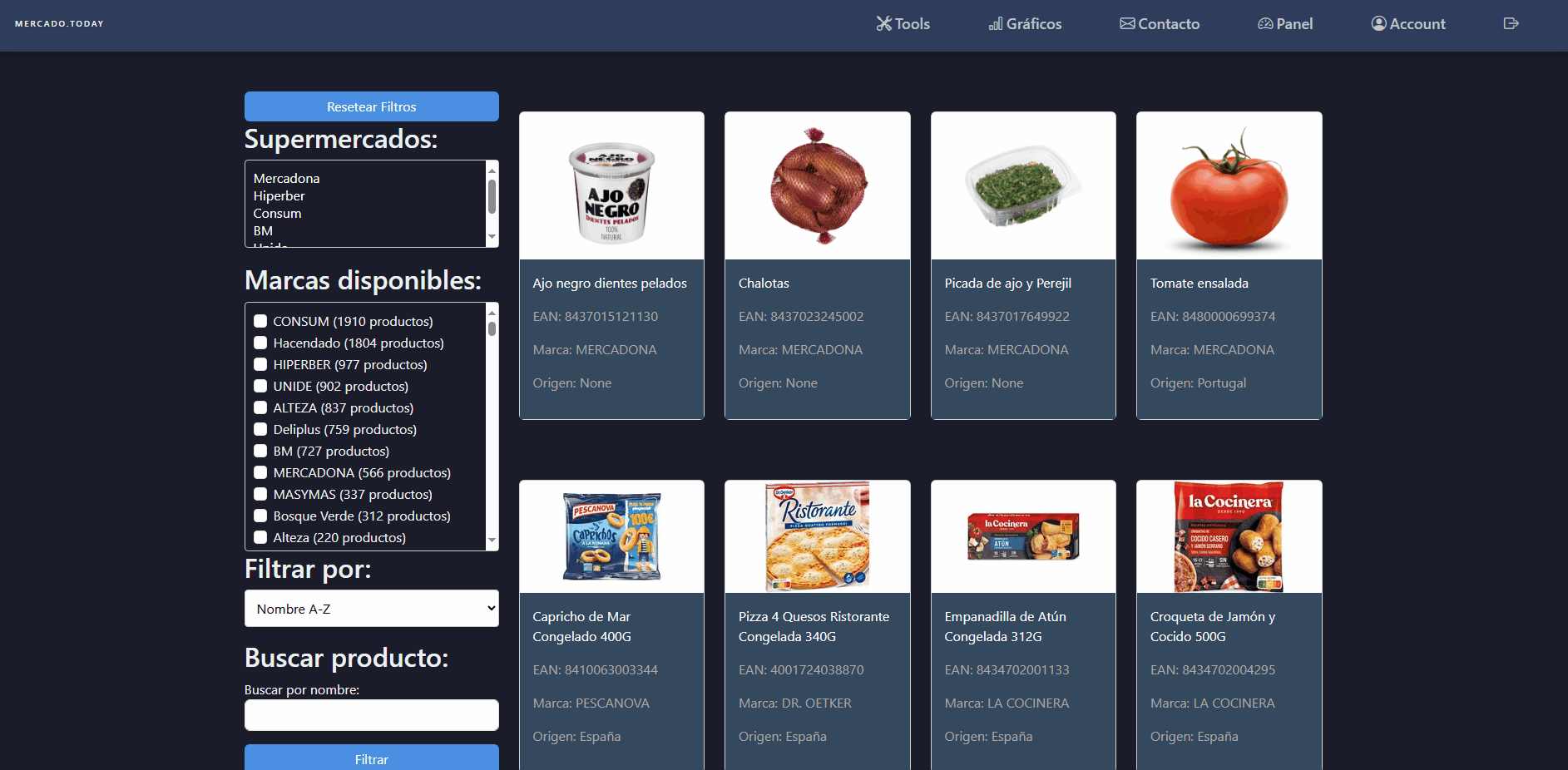 Exploración de productos